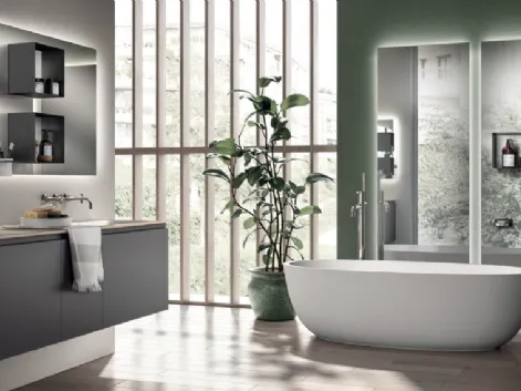 Mobile da Bagno Juno Laccato Opaco Grigio di Scavolini Bathrooms