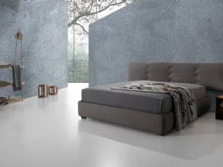 Letto in tessuto grigio con testiera Twist Tess 232 di Excò