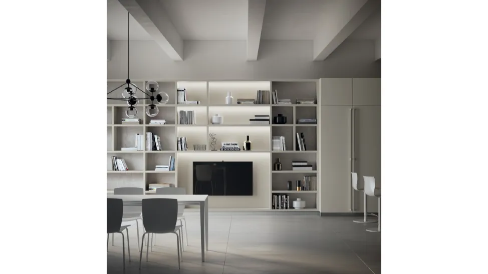 Libreria Living Carattere in decorativo Grigio Gabbiano di Scavolini